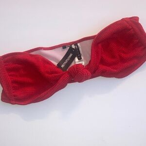 PrettyLittleThing Plus Red Knotted Bandeau Top US Size 18 New